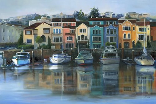 Oil painting of the San Francisco marina by Barbara Davies