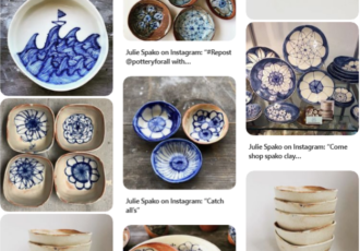 Pinterest feed for hand-painted pottery