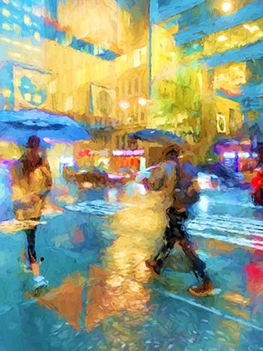 Digital image of NYC street scene by Sheila Smith