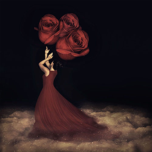 Figurative digital photograph of a woman with roses by A.E. Richardson