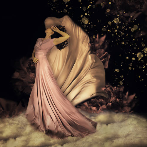 Figurative digital photograph of a woman in a flowing pink gown by A.E. Richardson