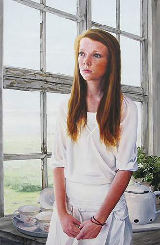 Painted portrait of a teenage girl named Callie by Laara Cassells