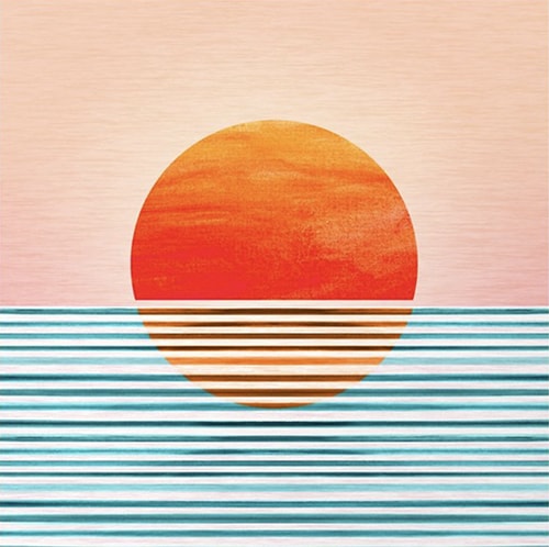 Digital image of a minimalist sunrise by Kristian Gallagher