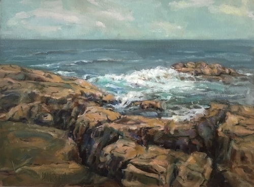 Impressionistic painting of the ocean at Bar Harbor by Donald Hildreth