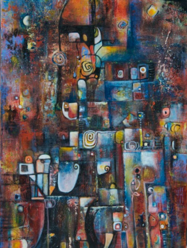 Abstract painting titled Once Upon a Dream by Laurie DeVault