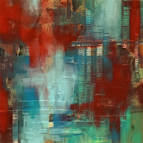 Abstract mixed media painting by Traci Meitzler