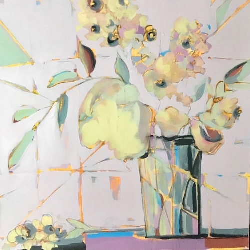 Abstract floral arrangement painting by Melanie Ferguson