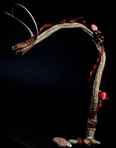 Abstract sculpture with natural objects by Maura Freeman