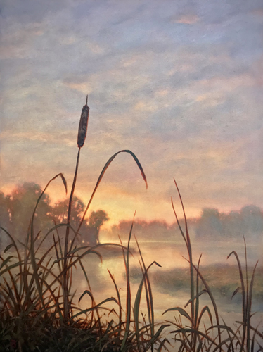 Oil landscape painting of a marsh by Michael Orwick
