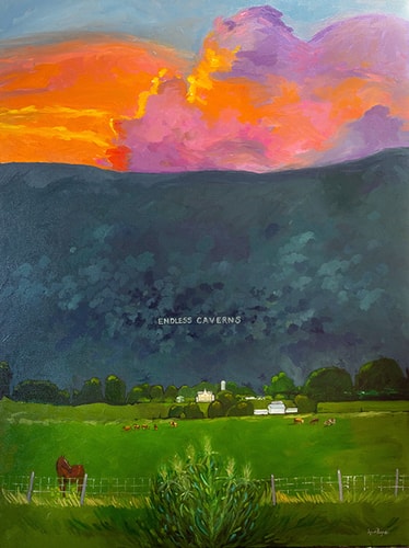 landscape painting of Endless Caverns in New Market, Virginia by Lynn Payne