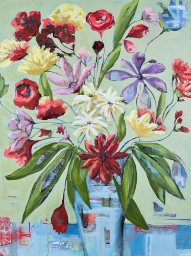 Painting of flowers in a vase by Melanie Ferguson