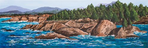 Painting of the Oregon coast by Patricia Gould