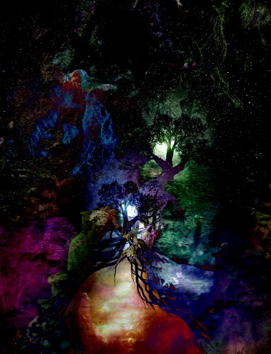 abstract digital image of figures and nature by Diana Whiley