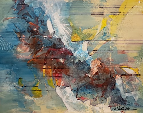 abstract mixed media painting by Traci Meitzler
