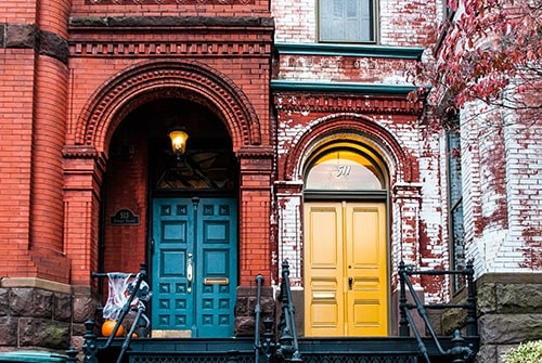 Photograph of two doors on Capitol Hill, DC by Jenny Nordstrom