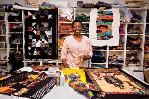 Quilter Carole Lyles Shaw in the studio