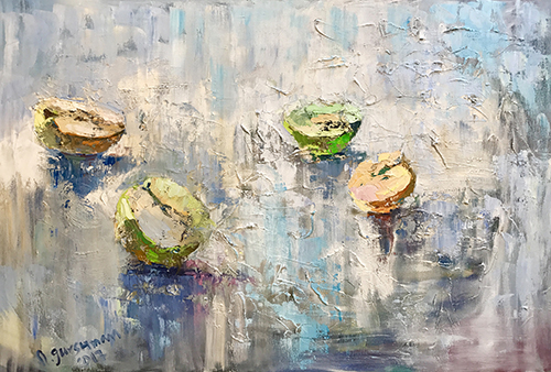 abstract still life of fruit by Nataliya Gurshman