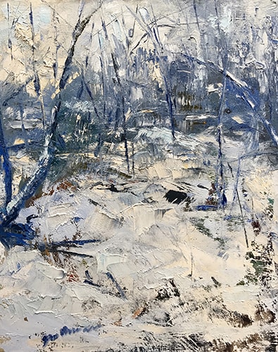 abstract winter landscape painting by Nataliya Gurshman