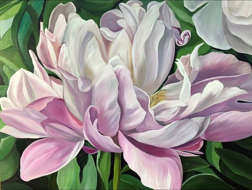 painting of a Nohant Peony by Jacqueline Coates