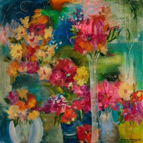 Painting of floral arrangements by Jayme H. Mansfield
