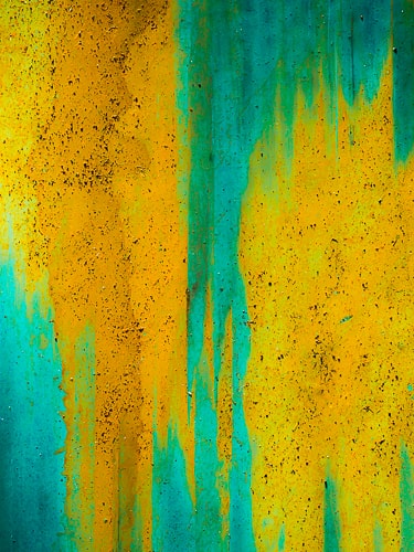 abstract turquoise and gold photographic print on metal by Jennifer McKinnon