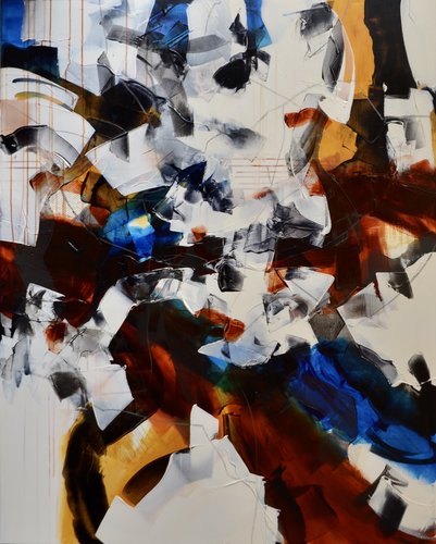 Bold abstract painting by Johanne Brouilette