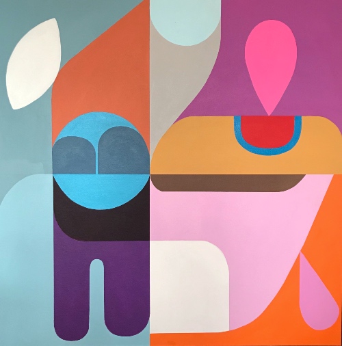 colorful geometric painting by Marion Griese