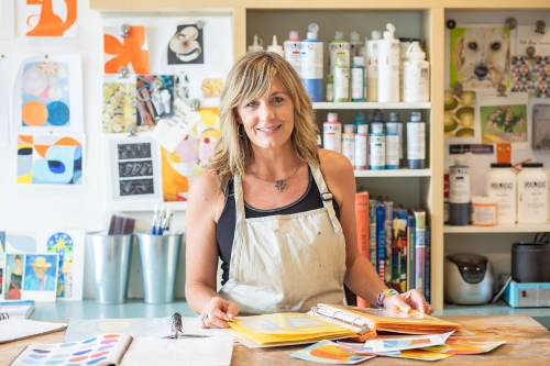 Canadian painter Marion Griese in her studio