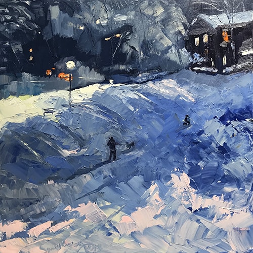 Abstract painted winter landscape by Nataliya Gurshman