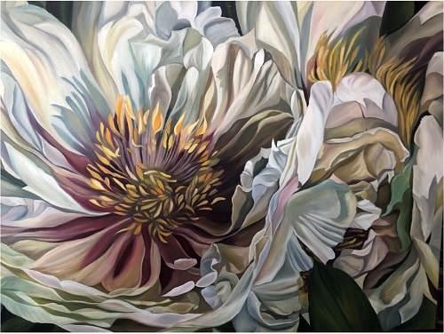 painting of a paris peony by Jacqueline Coates