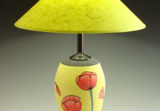 Handmade ceramic Poppy lamp by Barbara Mann