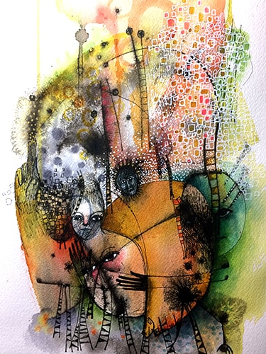 abstract mixed media painting by Susan Christensen