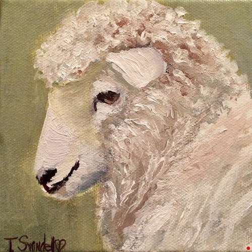 painting of a sheep by Tina Swindell