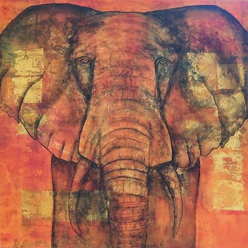 abstract painting of an elephant by Pegi Smith