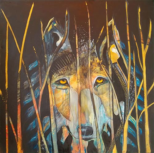 abstract portrait of a wolf by Pegi Smith