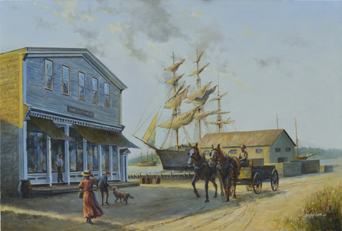 oil painting of LeHave Trading Company by Wesley Lowe
