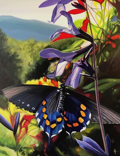painting of a close up of a butterfly by Hunter Jay
