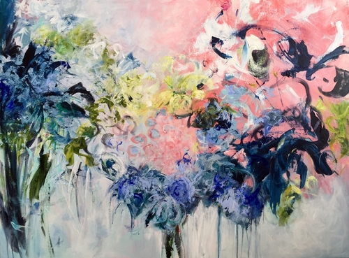 abstract painted floral portrait by Julliette Tehrani