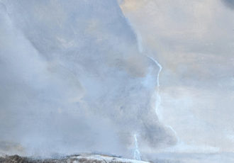 oil painting of a snow thunderstorm by John Held