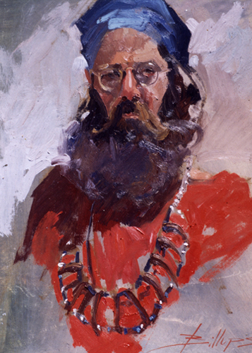 painted portrait of a man with a beard by Betty Jean Billups