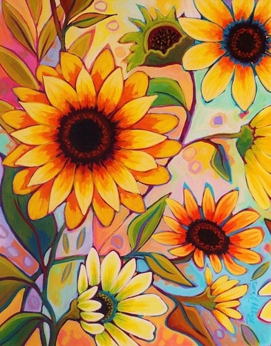 painting of sunflowers by Peggy Davis