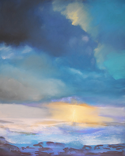 Pastel of a sunset/sunrise by John Held