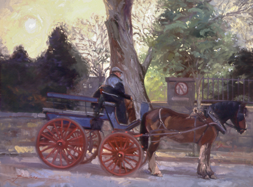 painting of a pony cart and driver by Betty Jean Billups