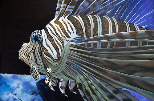 painting of a Lion Fish by Hunter Jay