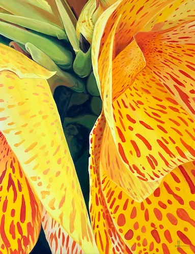 painting of a close up of a lily by Hunter Jay