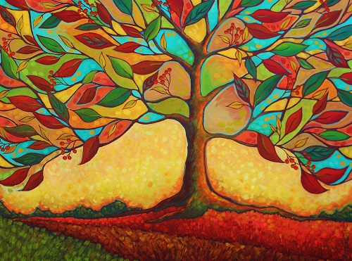 painting of a tree by Peggy Davis