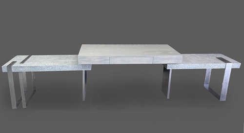 wood and steel console/desk by Andrea Wendel