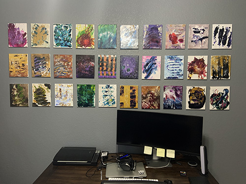 Grouping of Preston Zeller's daily artworks