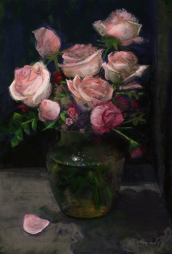 pastel pink rose arrangement by Karen Israel
