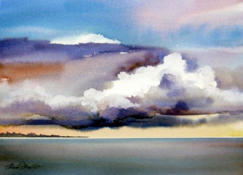 watercolour of an approaching storm by Enda Bardell
